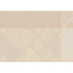 Set pur coton motif jacquard beige Mille pistils naturel