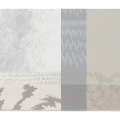 Set pur coton motif jacquard gris beige Mille matieres vapeur
