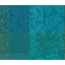 Set pur coton motif jacquard vert Mille rameaux emeraude