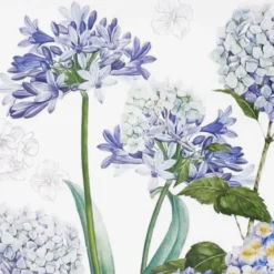 Set vinyle 860 g/m² imprimé bleu vert Jardin de bretagne bleu