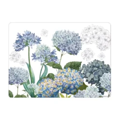 Set vinyle 860 g/m² imprimé bleu vert Jardin de bretagne bleu