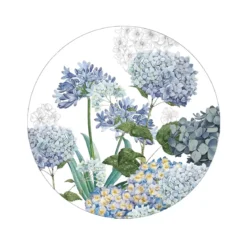Set vinyle 860 g/m² imprimé bleu vert Jardin de bretagne bleu