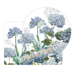 Set vinyle 860 g/m² imprimé bleu vert Jardin de bretagne bleu