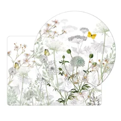Set vinyle 860 g/m² imprimé gris jaune Escapades magiques blanc