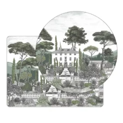 Set vinyle 860 g/m² imprimé gris vert Palazzina verde