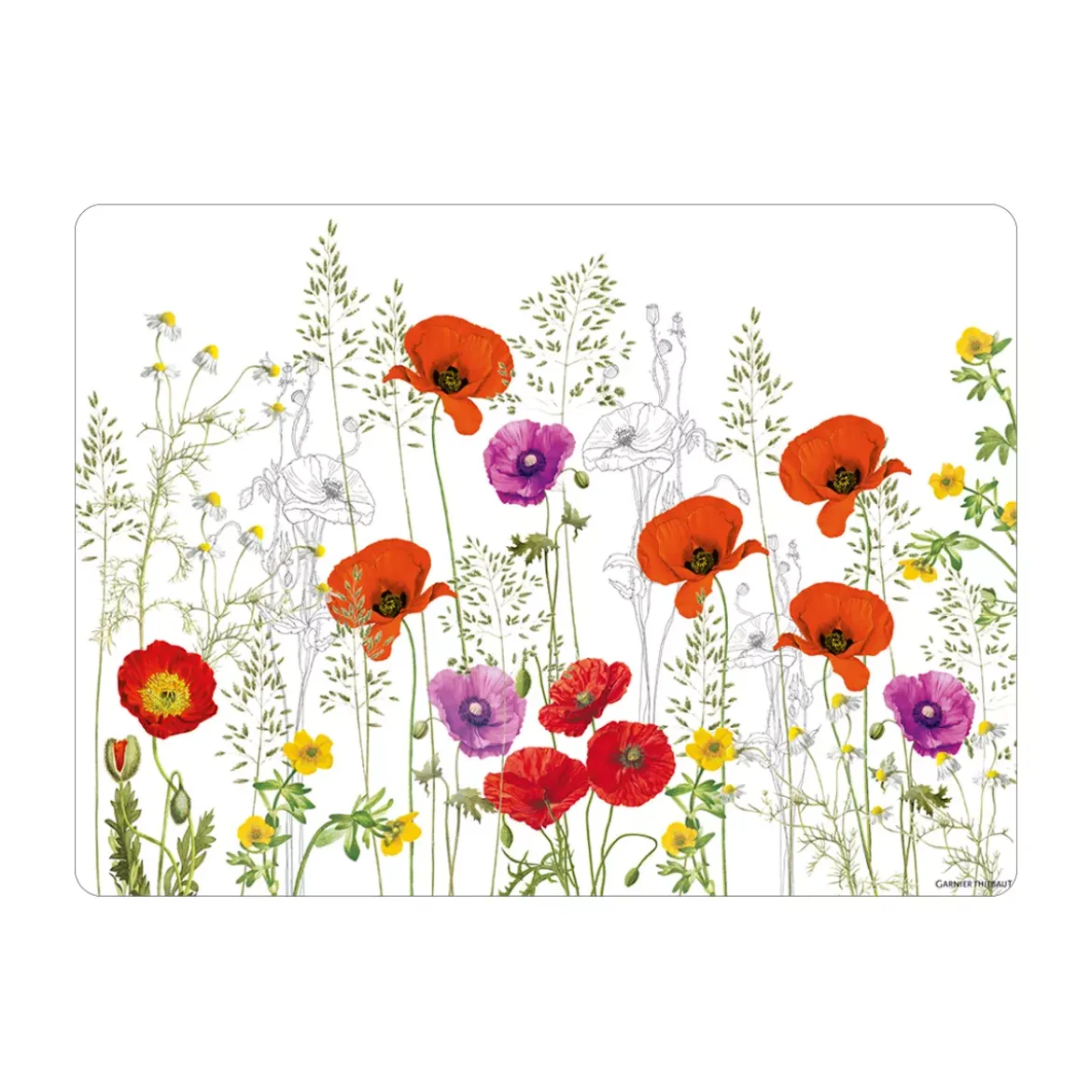 Set vinyle 860 g/m² imprimé rouge violet Les coquelicots violet