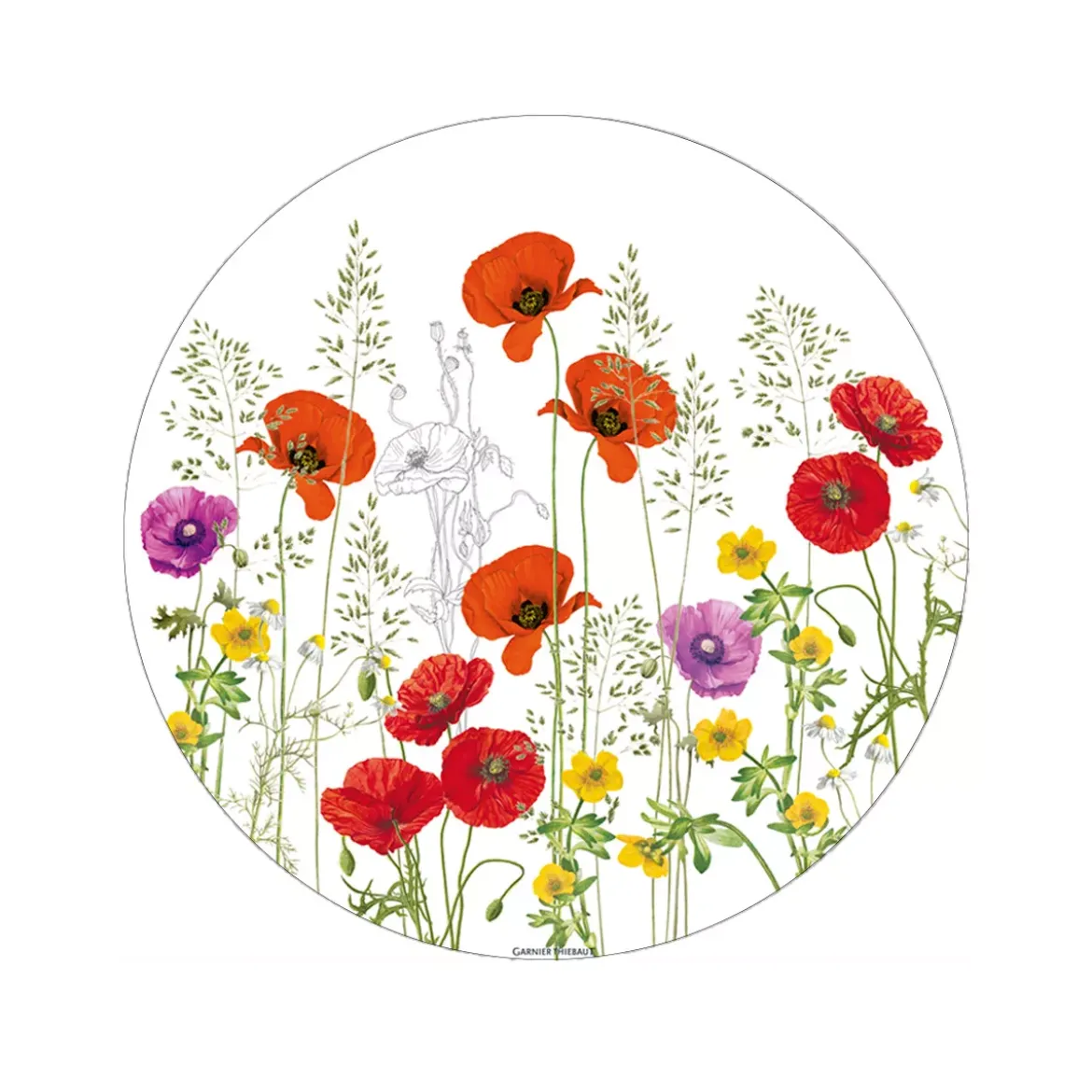 Set vinyle 860 g/m² imprimé rouge violet Les coquelicots violet