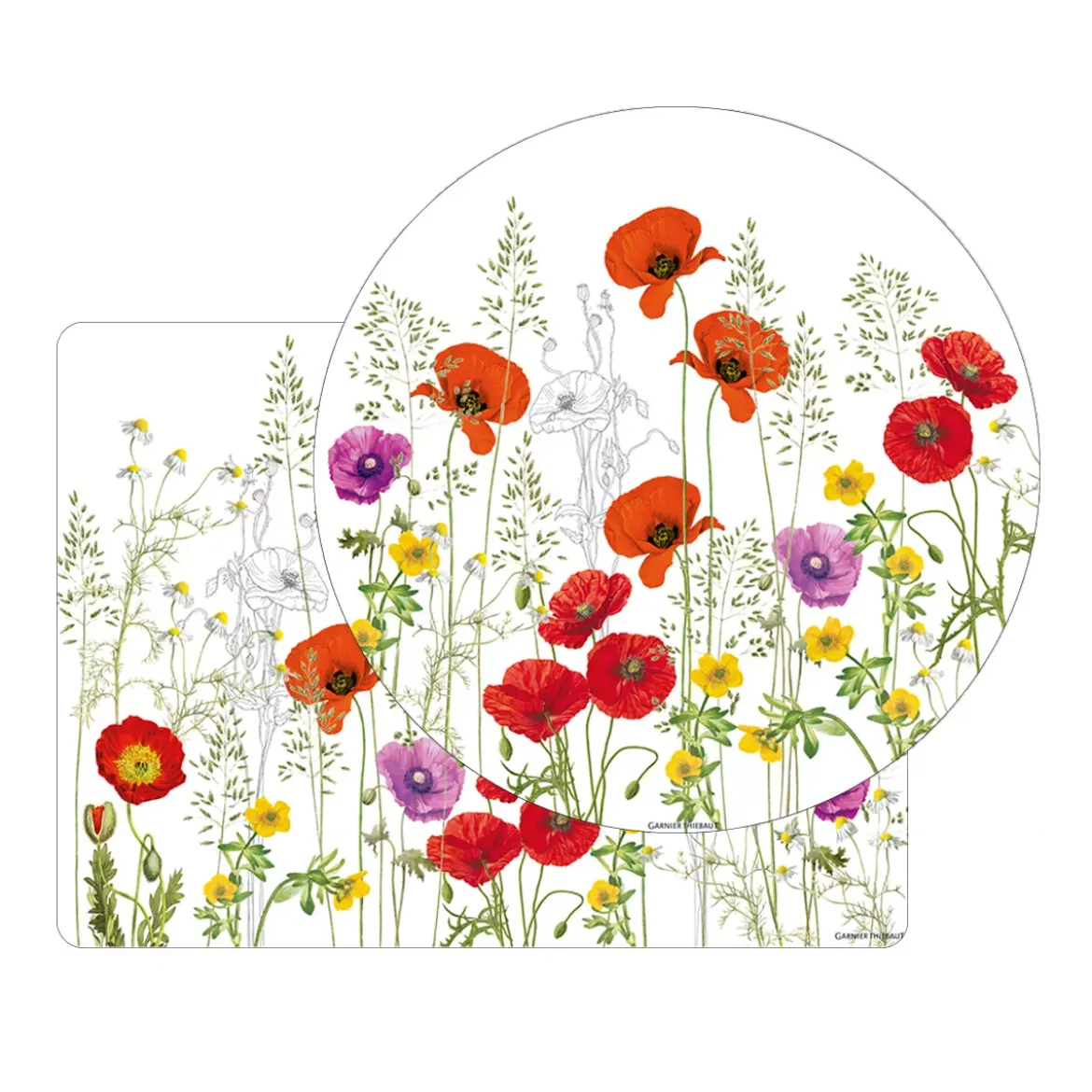 Set vinyle 860 g/m² imprimé rouge violet Les coquelicots violet