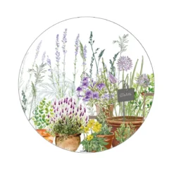 Set vinyle 860 g/m² imprimé vert violet Jardin aromatique provence