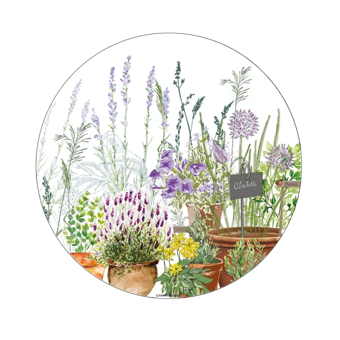 Set vinyle 860 g/m² imprimé vert violet Jardin aromatique provence