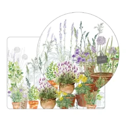 Set vinyle 860 g/m² imprimé vert violet Jardin aromatique provence