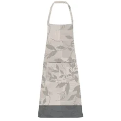 Tablier pur coton enduit 220 g/m² motif jacquard gris anthracite Mille prunus silver