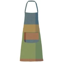 Tablier pur coton enduit 220 g/m² motif jacquard vert orange Mille baies shetland