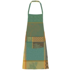 Tablier pur coton enduit 220 g/m² motif jacquard vert brun Mille trees foret