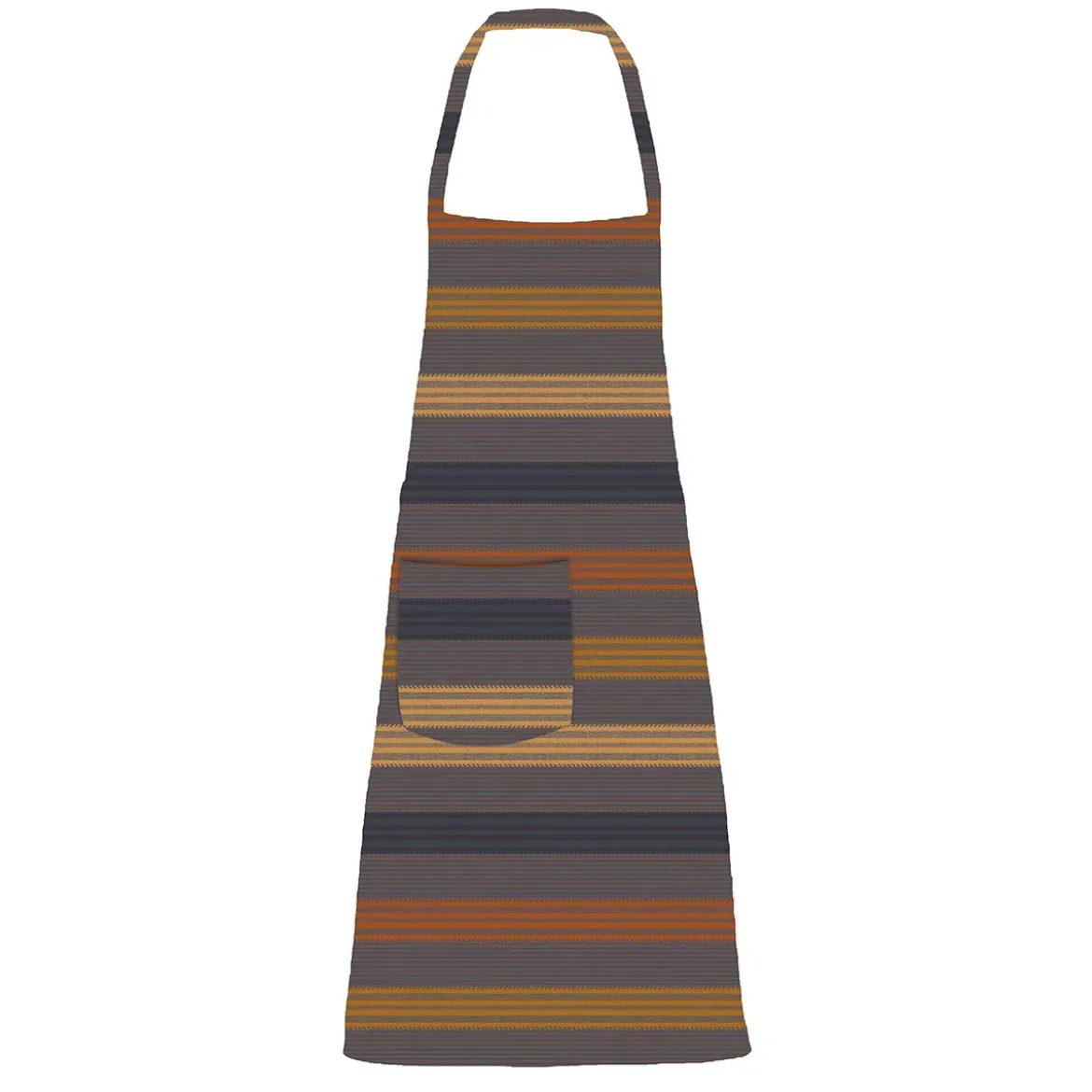 Tablier pur coton enduit motif jacquard brun marron Mille bambous onyx