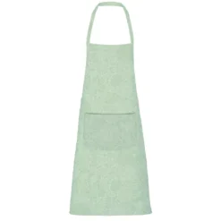 Tablier pur coton enduit motif jacquard vert Mille guipures jade