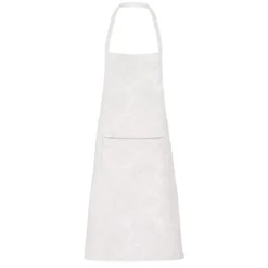 Tablier pur coton enduit motif jacquard blanc Mille isaphire blanc