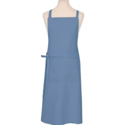Tablier pur coton lavé 155 g/m² motif jacquard bleu Bastide bleuet