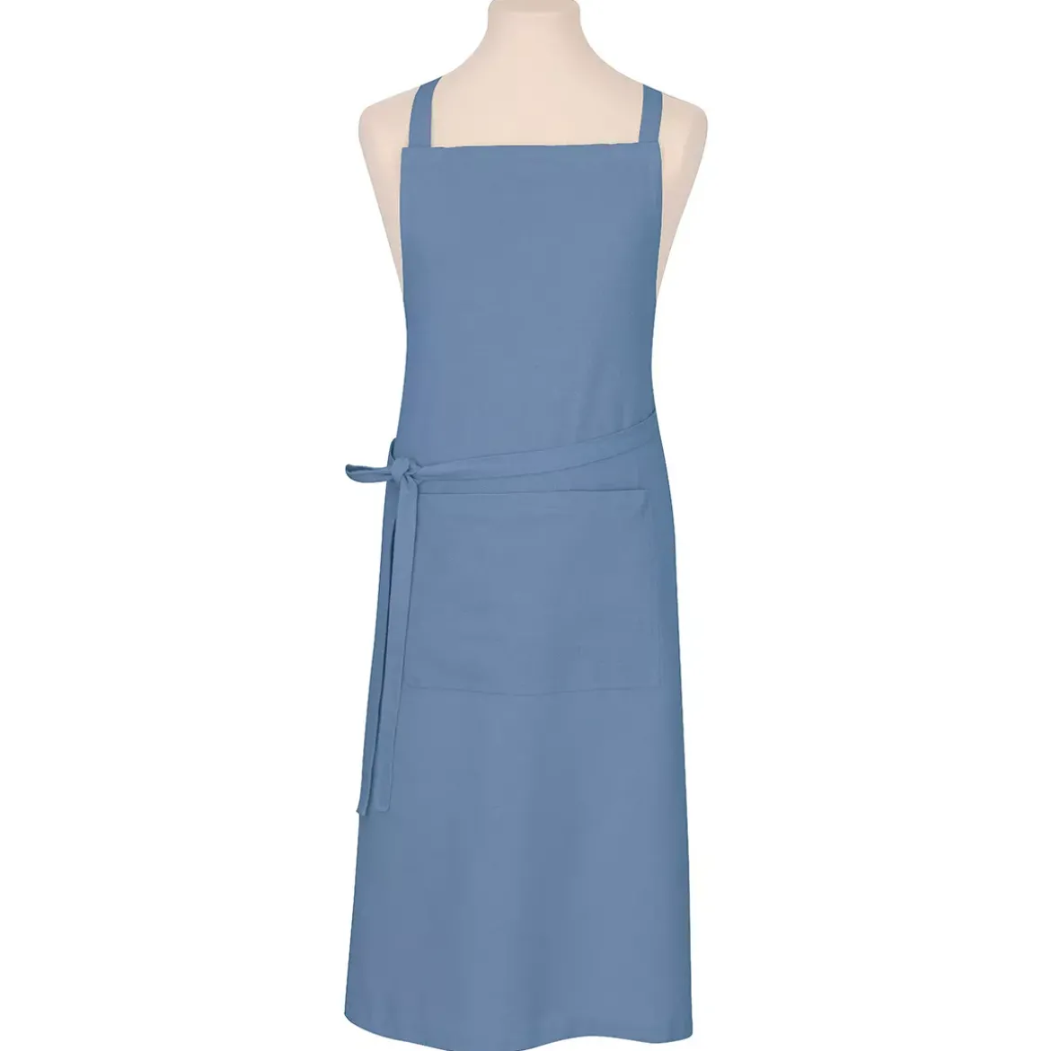 Tablier pur coton lavé 155 g/m² motif jacquard bleu Bastide bleuet