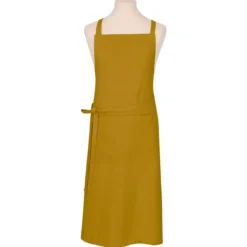 Tablier pur coton lavé 155 g/m² motif jacquard jaune Bastide curry