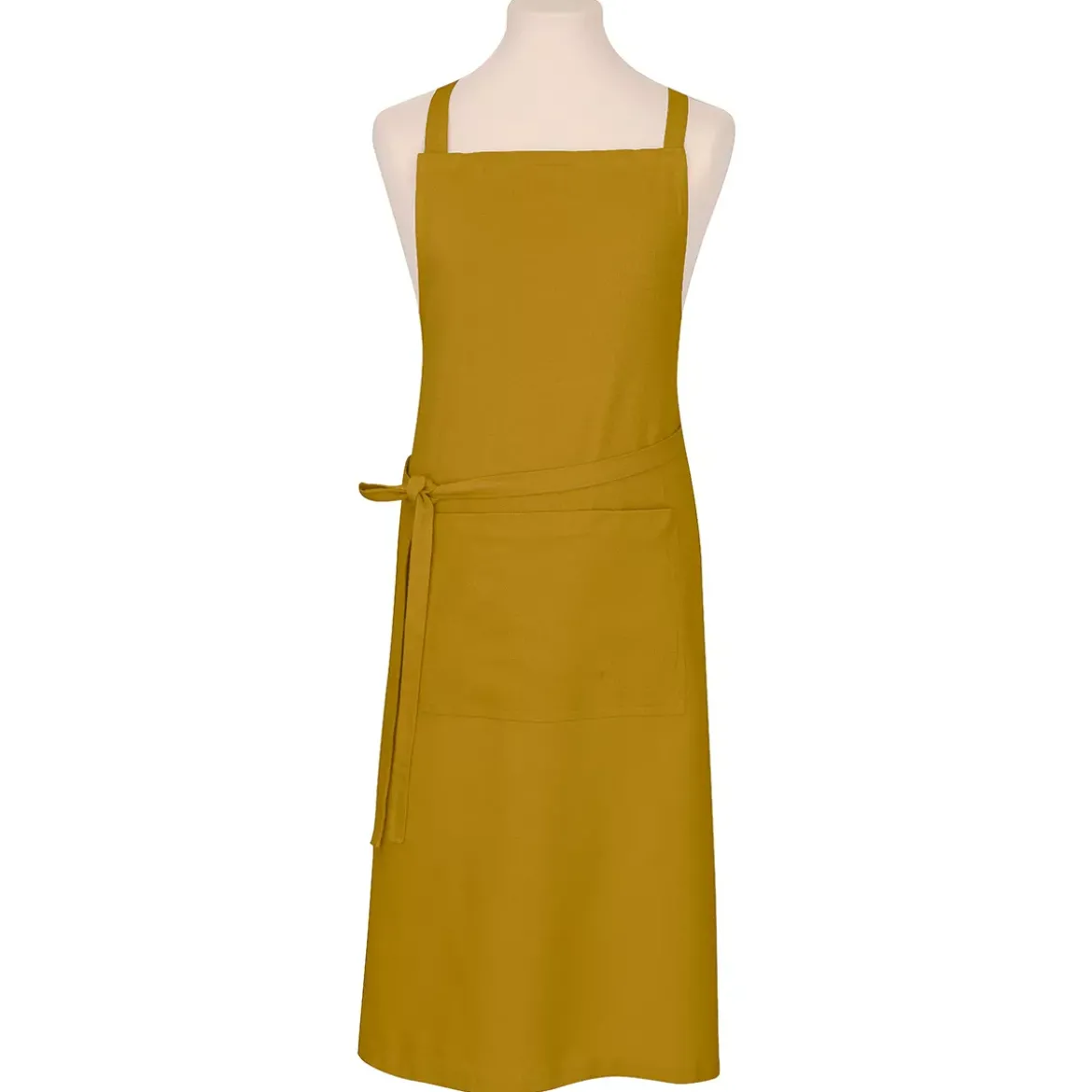 Tablier pur coton lavé 155 g/m² motif jacquard jaune Bastide curry