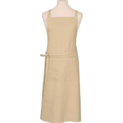 Tablier pur coton lavé 155 g/m² motif jacquard beige Bastide or pale