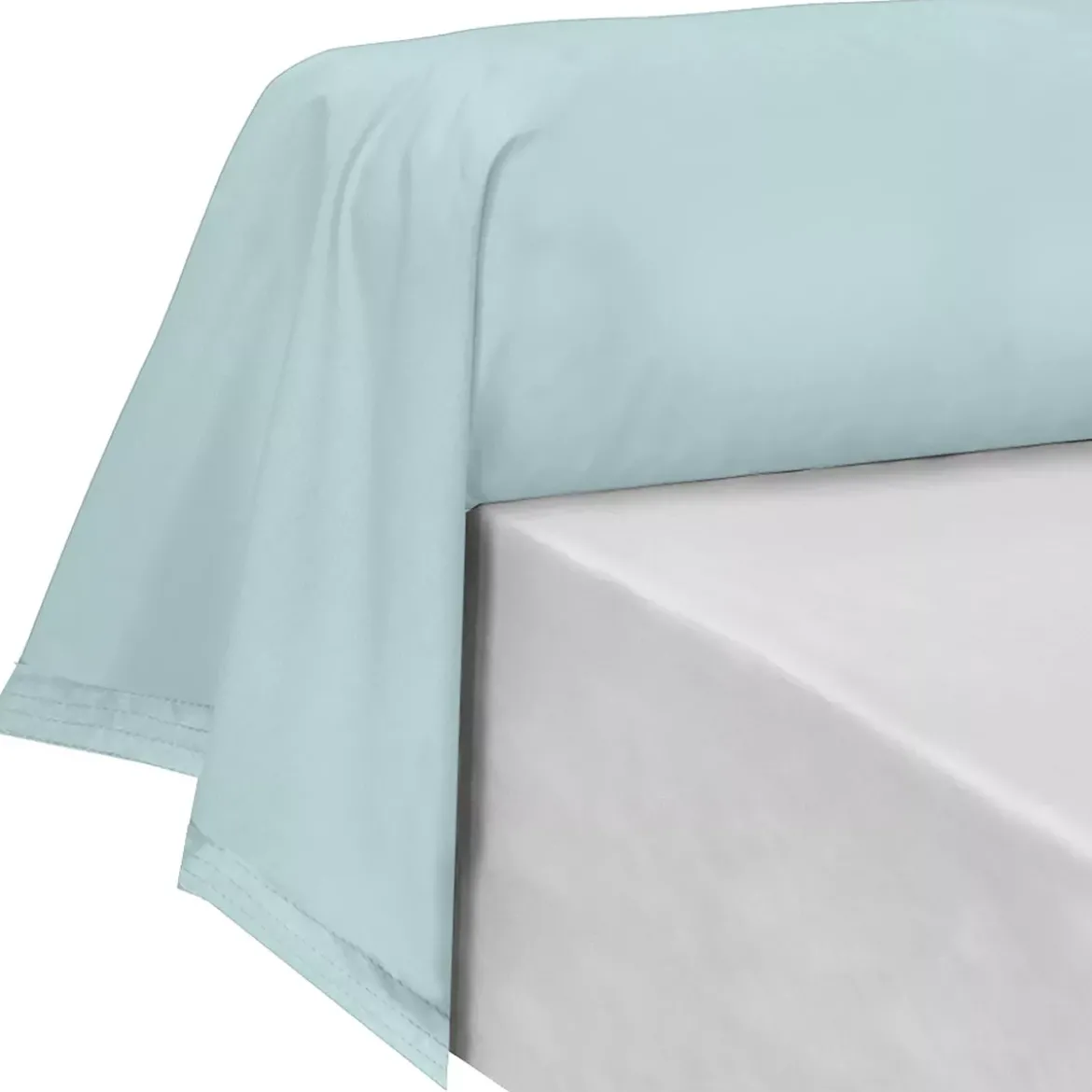 Taie de traversin percale de coton uni bleu La percale francaise bleu aqua
