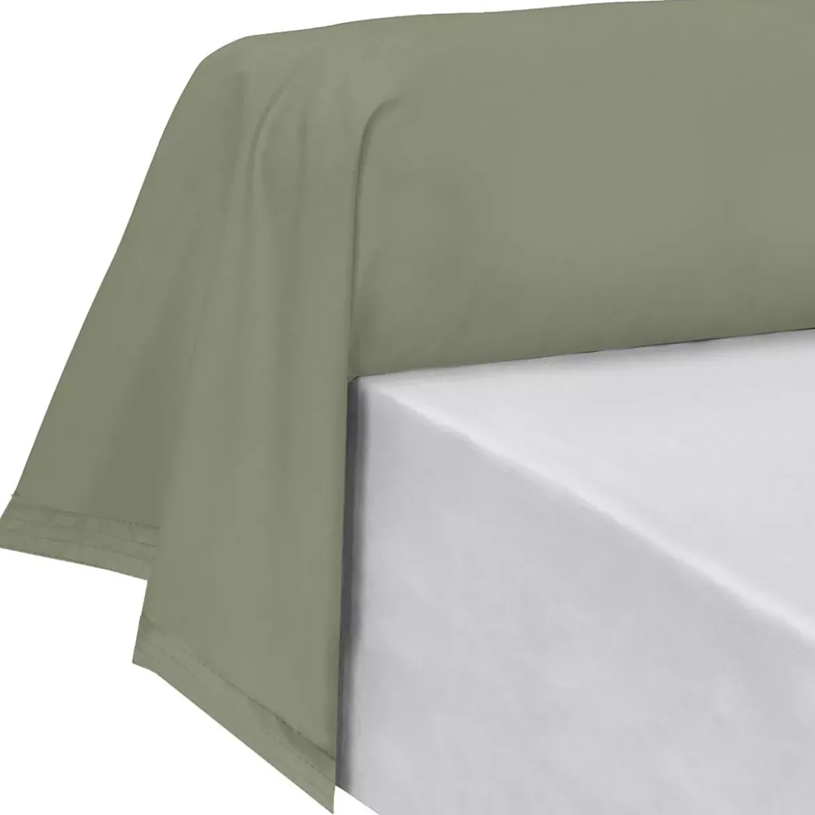 Taie de traversin percale de coton uni vert La percale francaise verde