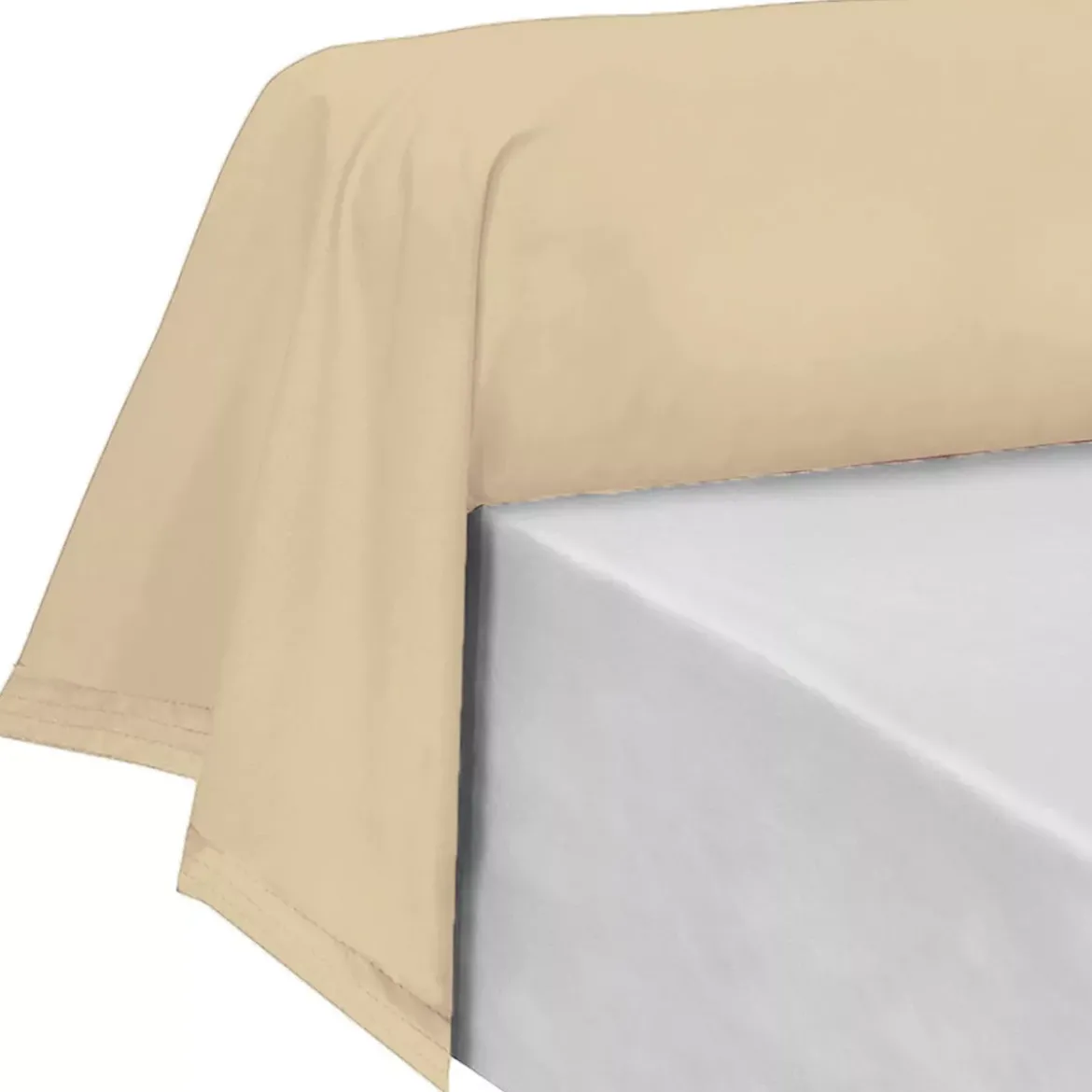 Taie de traversin percale de coton uni beige La percale francaise beige clair