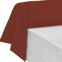 Taie de traversin percale de coton uni rouge La percale francaise grenat