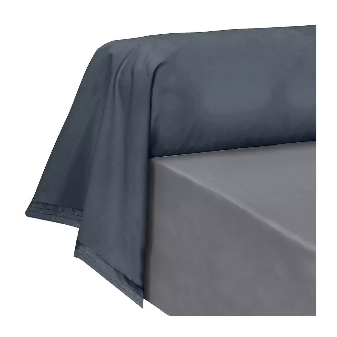 Taie de traversin percale de coton uni bleu La percale francaise bleu