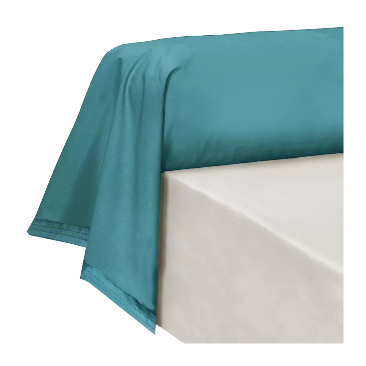 Taie de traversin percale de coton uni vert La percale francaise emeraude