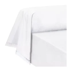 Taie de traversin percale de coton uni blanc La percale francaise neige