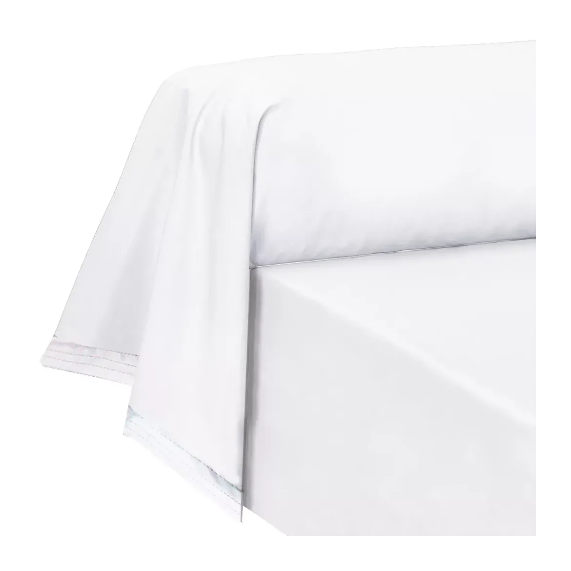 Taie de traversin percale de coton uni blanc La percale francaise neige