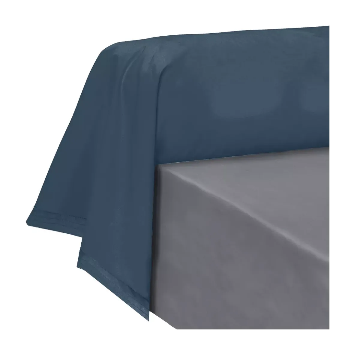 Taie de traversin percale de coton uni bleu La percale francaise ocean