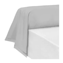 Taie de traversin percale de coton uni gris La percale francaise platine