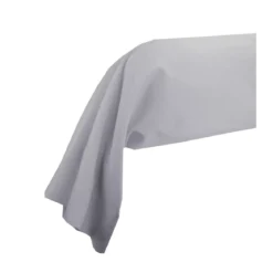 Taie de traversin satin de coton uni gris Ava uni souris