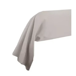 Taie de traversin satin de coton uni beige Ava uni taupe