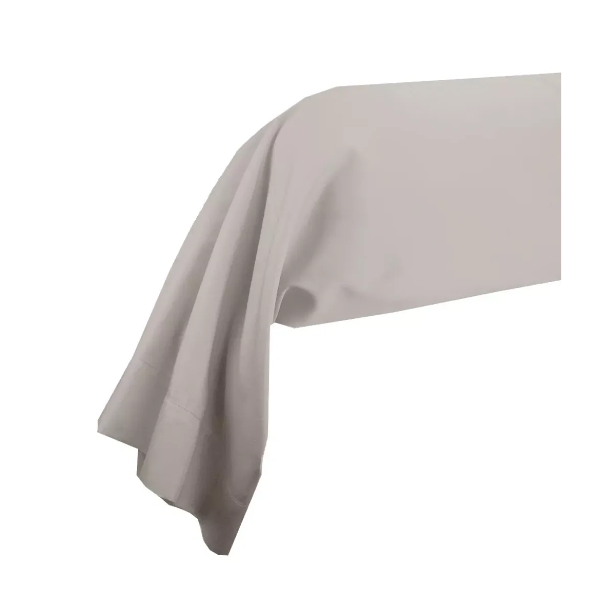 Taie de traversin satin de coton uni beige Ava uni taupe