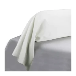 Taie de traversin satin de coton uni blanc Ava uni blanc