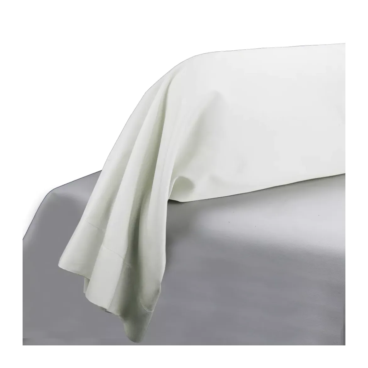 Taie de traversin satin de coton uni blanc Ava uni blanc