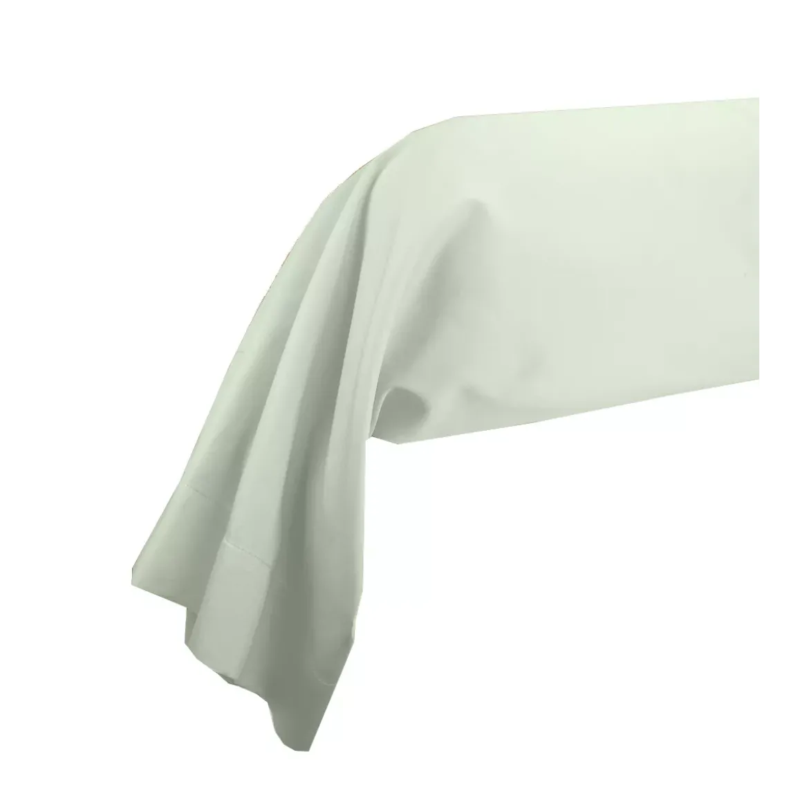 Taie de traversin satin de coton uni vert Ava uni vert d'eau