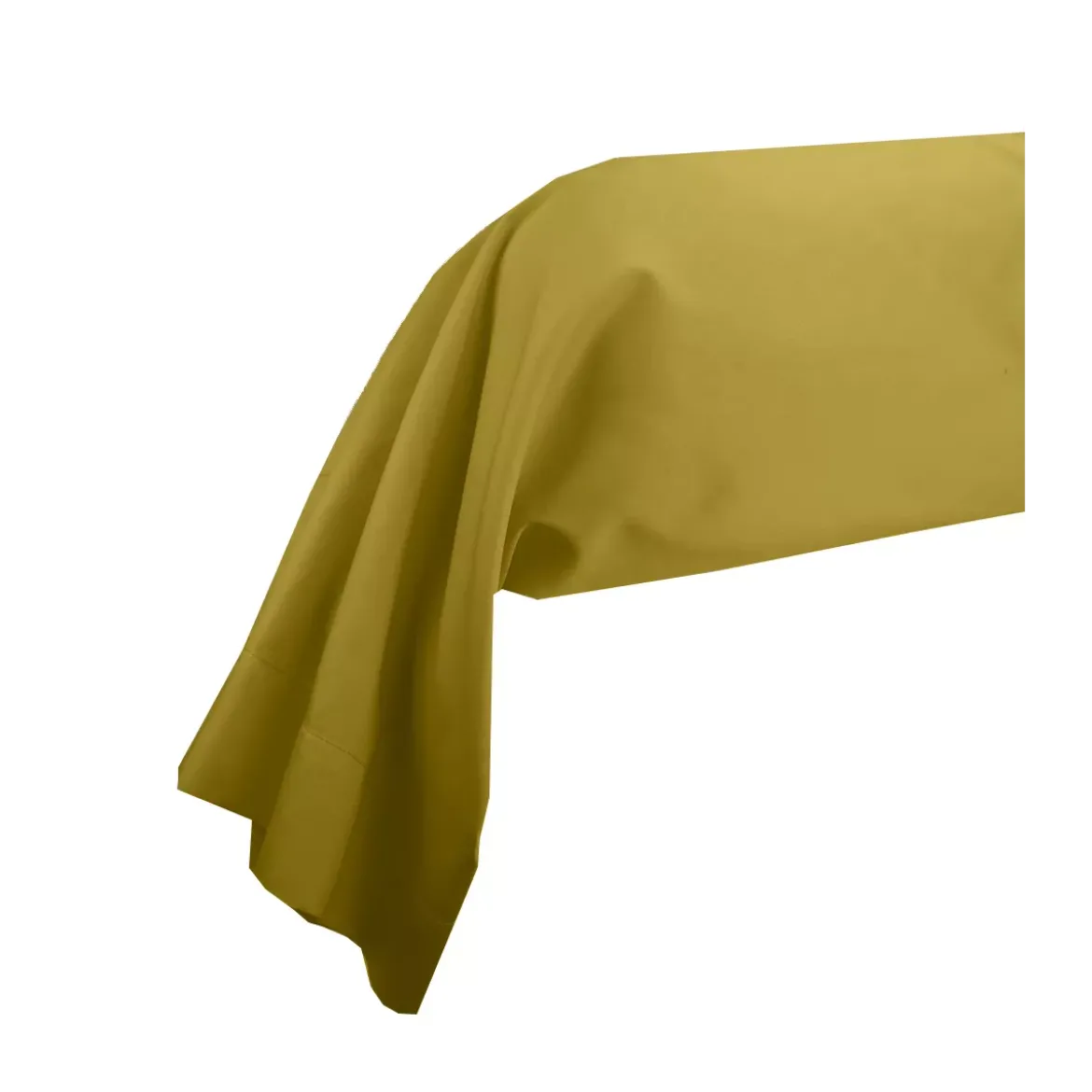 Taie de traversin satin de coton uni or Ava uni curry