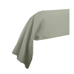 Taie de traversin satin de coton uni vert Ava uni lichen