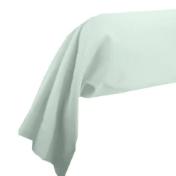 Taie de traversin satin de coton uni bleu Ava uni lagon