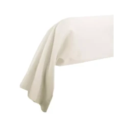 Taie de traversin satin de coton uni ivoire Ava uni angora