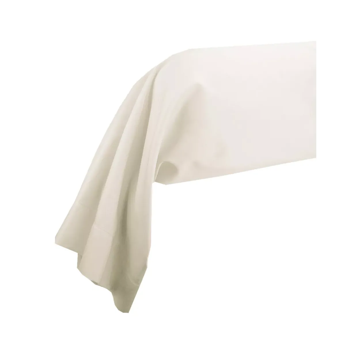 Taie de traversin satin de coton uni ivoire Ava uni angora