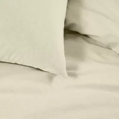 Taie d'oreiller lin & coton 160 g/m² uni beige Le metis francais chanvre