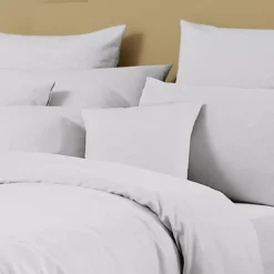 Taie d'oreiller lin & coton 160 g/m² uni gris Le metis francais glacier