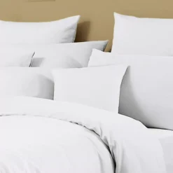 Taie d'oreiller lin & coton 160 g/m² uni blanc Le metis francais neige